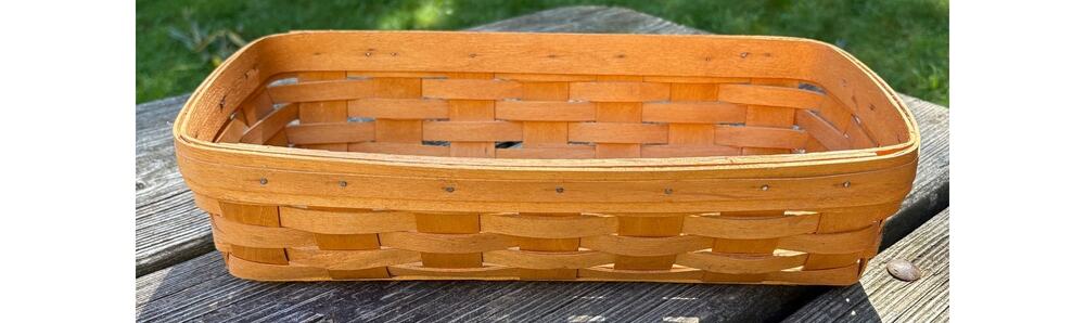 1997 Longaberger Bread Basket – Classic Handwoven Rectangular Serving Basket